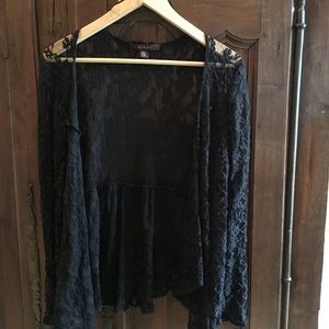 Black lace coverlet.